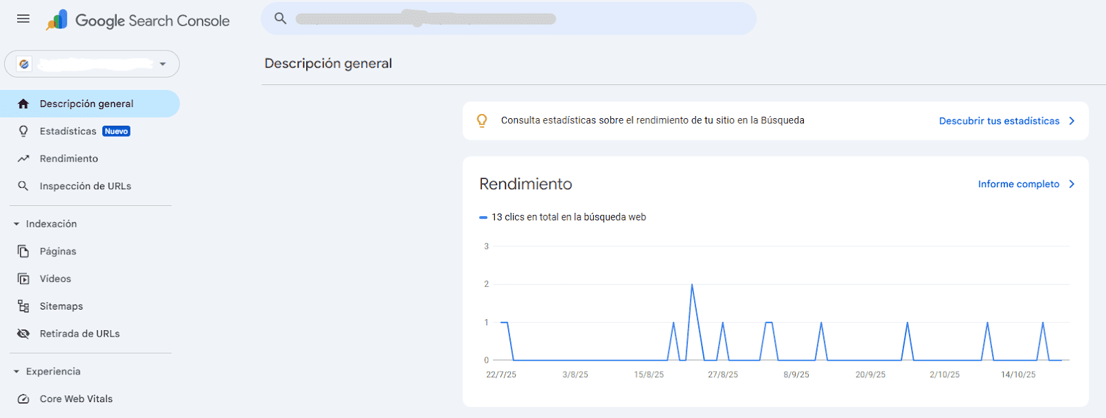 Panel de Google Seach Console
